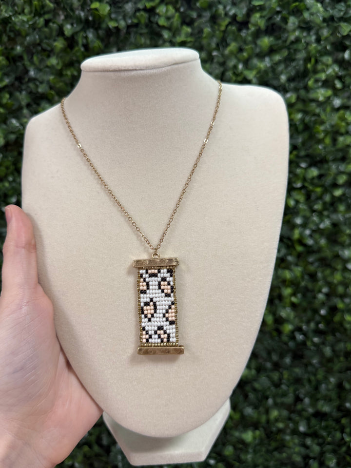 Leopard Rectangle Necklace