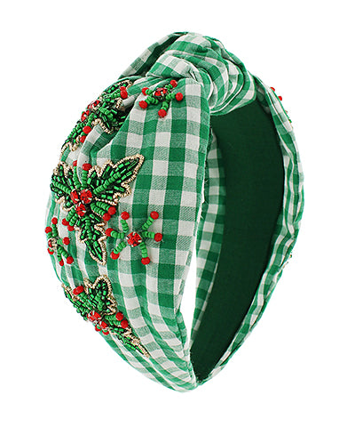 Christmas Gingham Headband