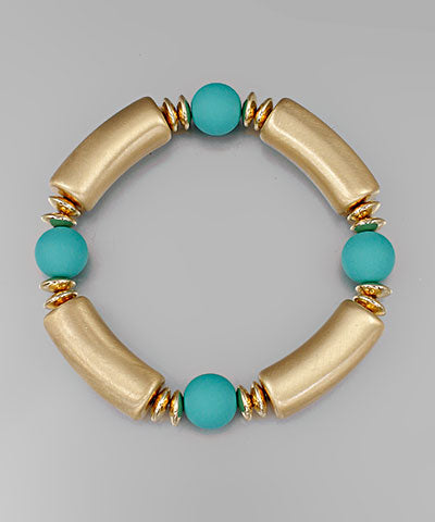Cylinder & Clay Ball Bracelet