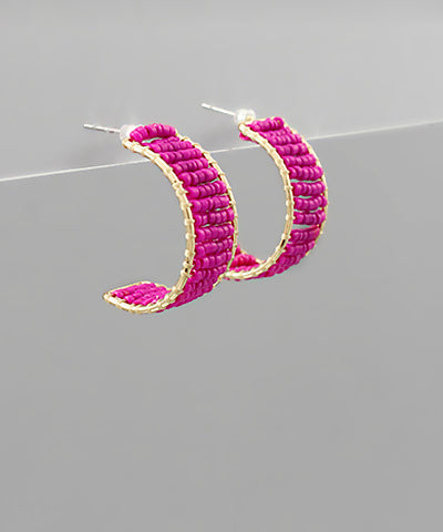 10mm Width Bead Hoops