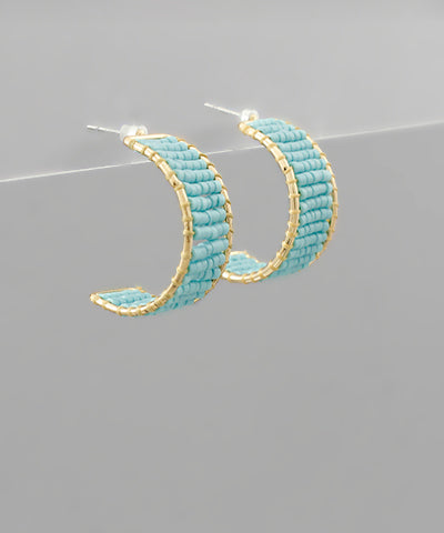 10mm Width Bead Hoops