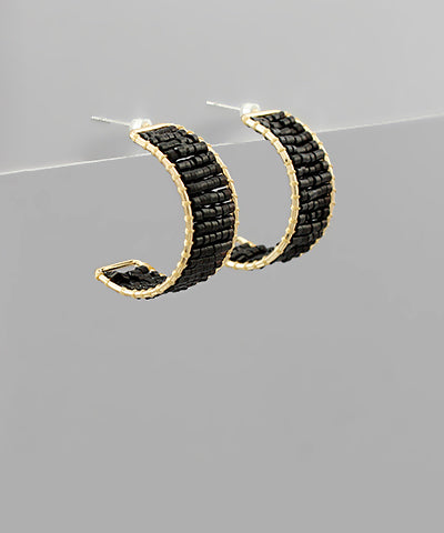 10mm Width Bead Hoops