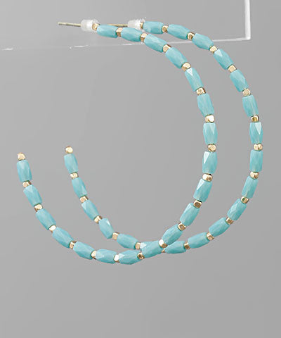 Thin Glass Bead Hoops