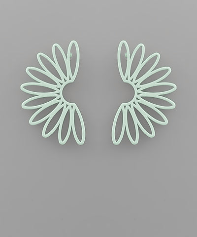 Open Half Daisy Earrings