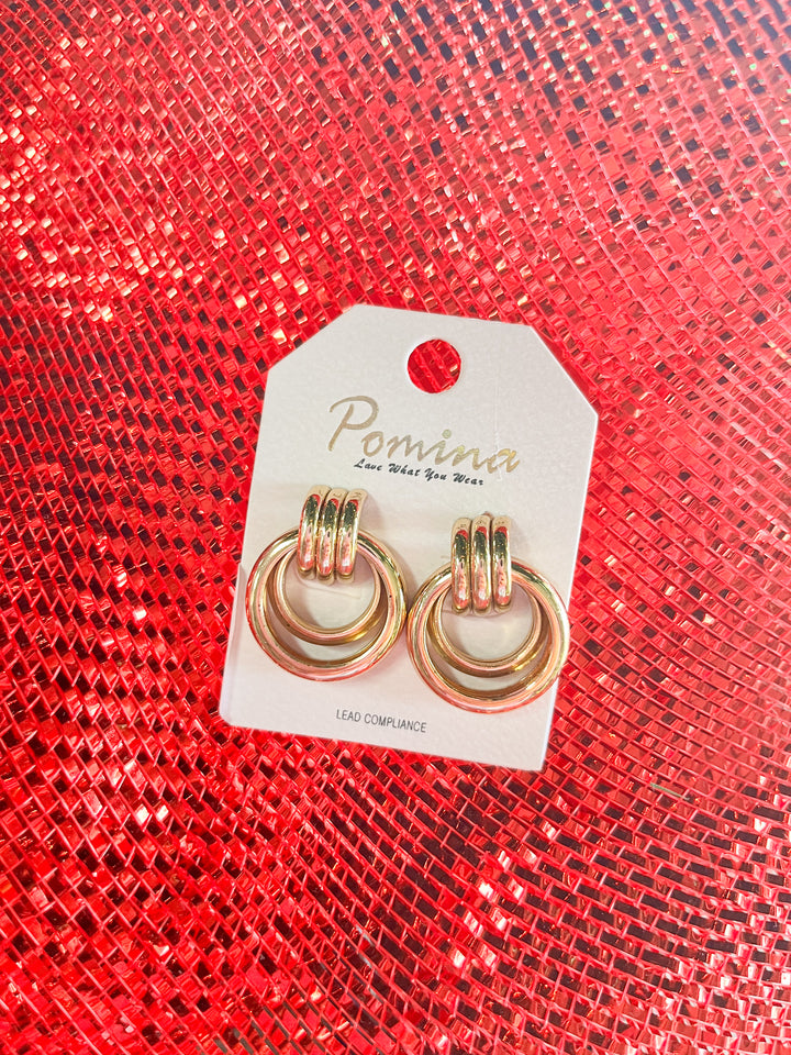 Gold Door Knocker Earrings