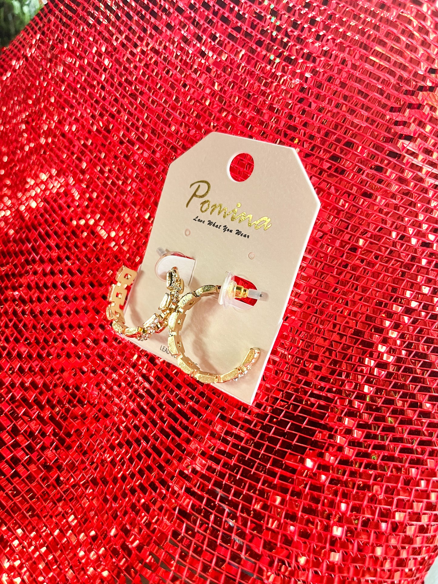 Crystal Chain Hoop Earrings