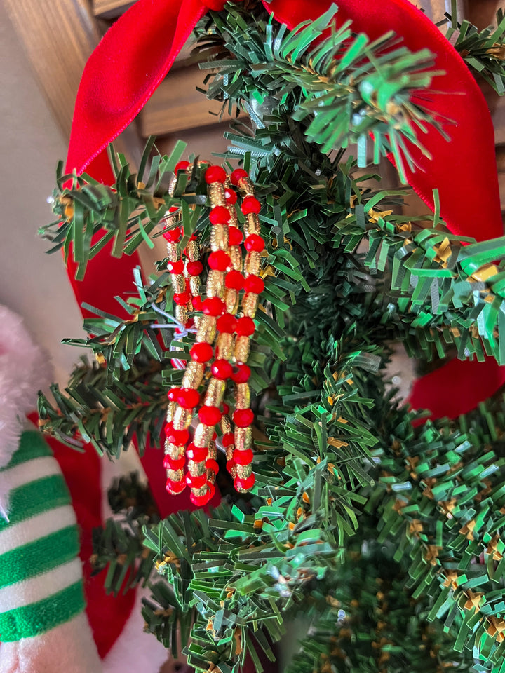 Red & Gold Beaded Bracelet