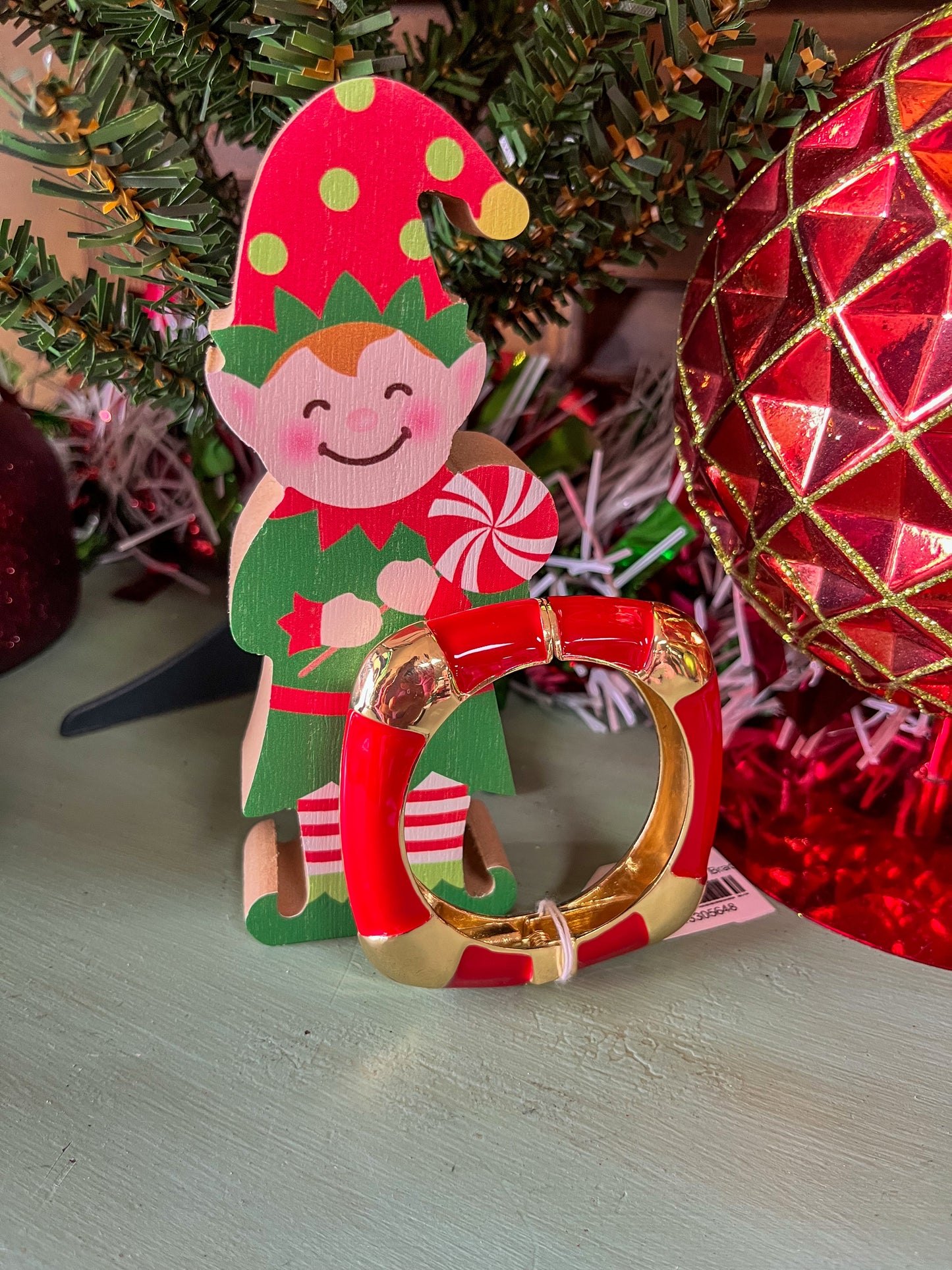 Red & Gold Bangle Bracelet