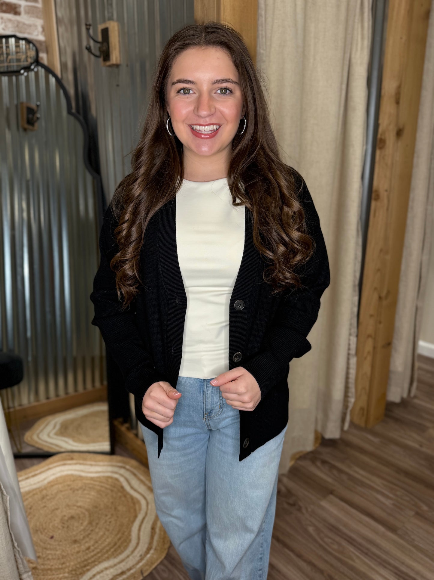 BLACK | VISCOSE SWEATER CARDIGAN