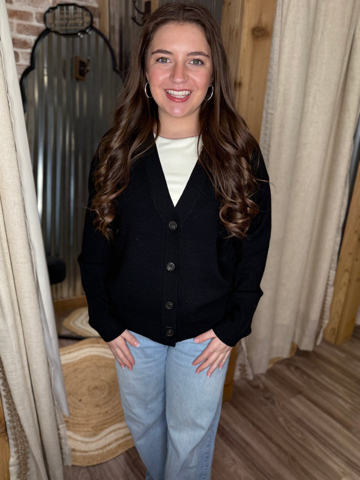 BLACK | VISCOSE SWEATER CARDIGAN