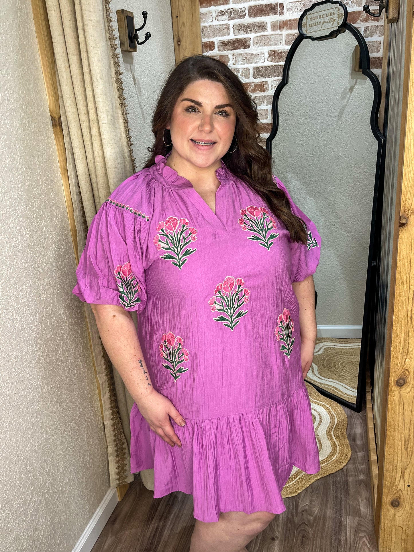Rosy Fields Dress| Curvy