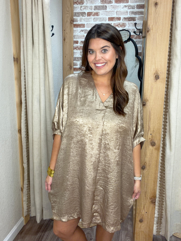 Haley Gold Shimmer Dress