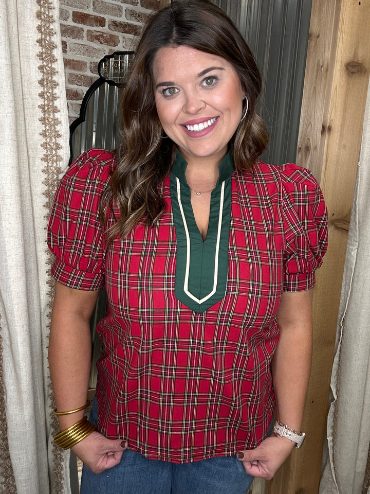 Holiday Hues Plaid Top