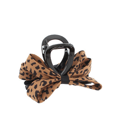 Leopard Bow Hair Claw Clip