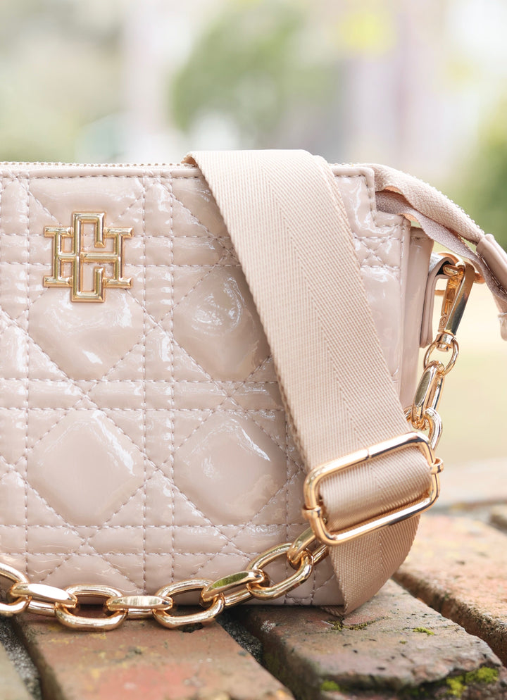 Jace Quilted Crossbody - Nude