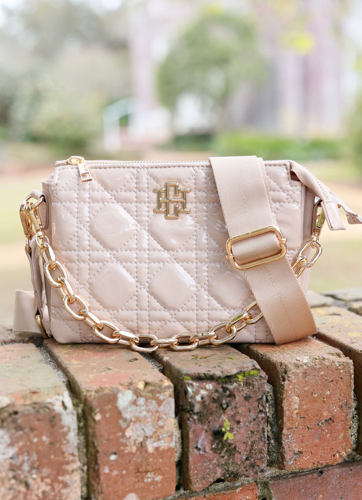 Jace Quilted Crossbody - Nude