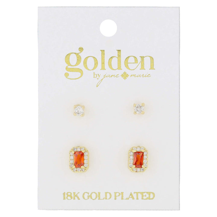 Birthstone Stud Earrings Set