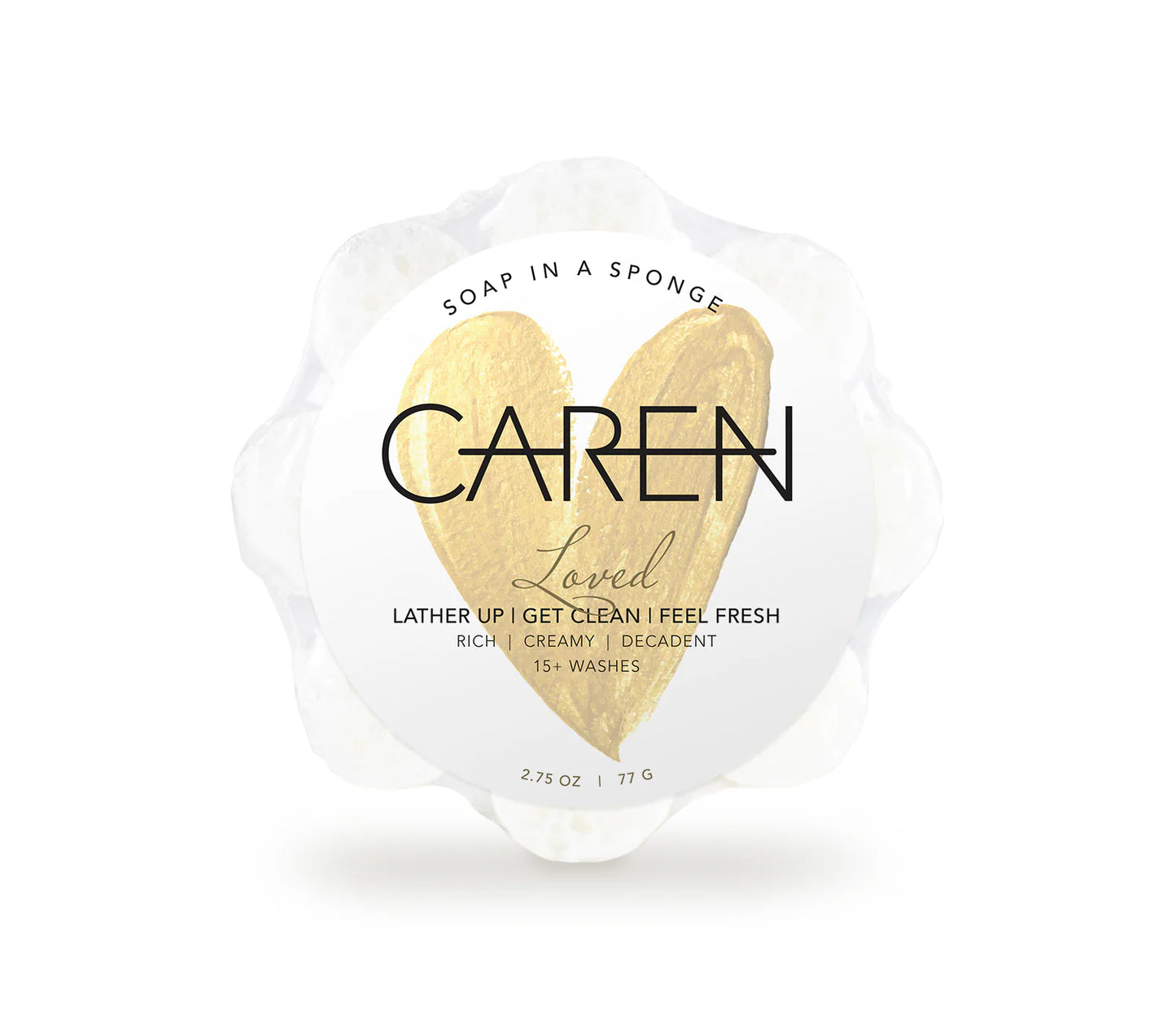 Caren Shower Soap Sponge | Loved | White