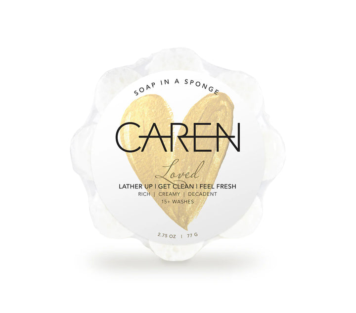 Caren Shower Soap Sponge | Loved | White