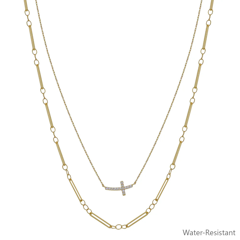 Quinn Cross Layered Necklace