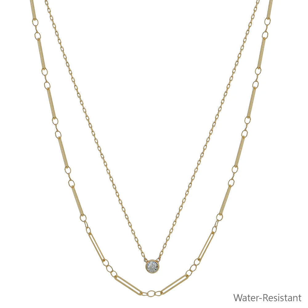 Raylynn Rhinestone Layered Necklace