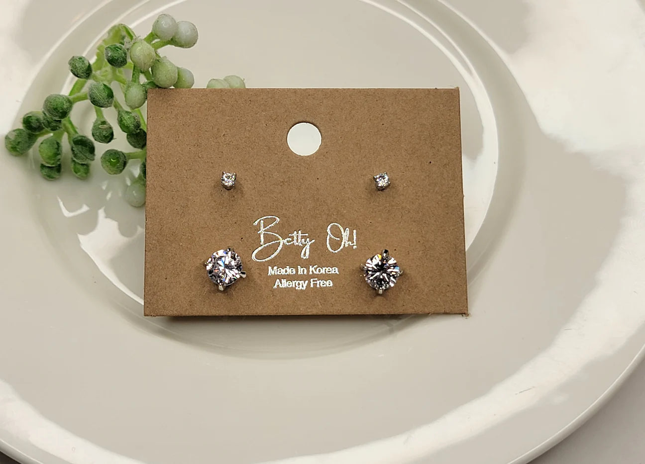 2 Pair Diamond Stud Set