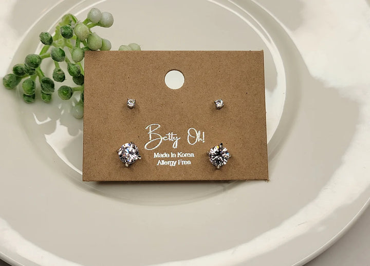 2 Pair Diamond Stud Set
