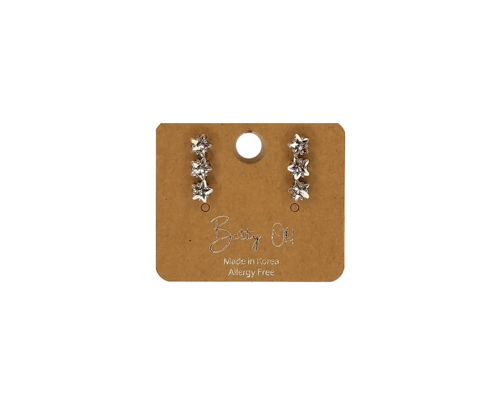 3 Star Bar Earrings