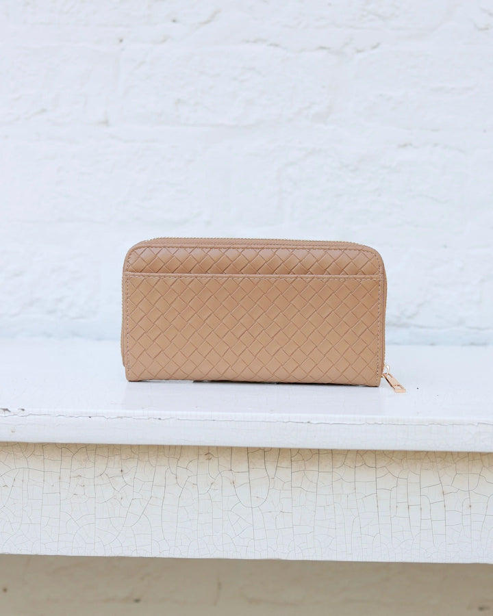 Penelope Wallet|Woven Tan