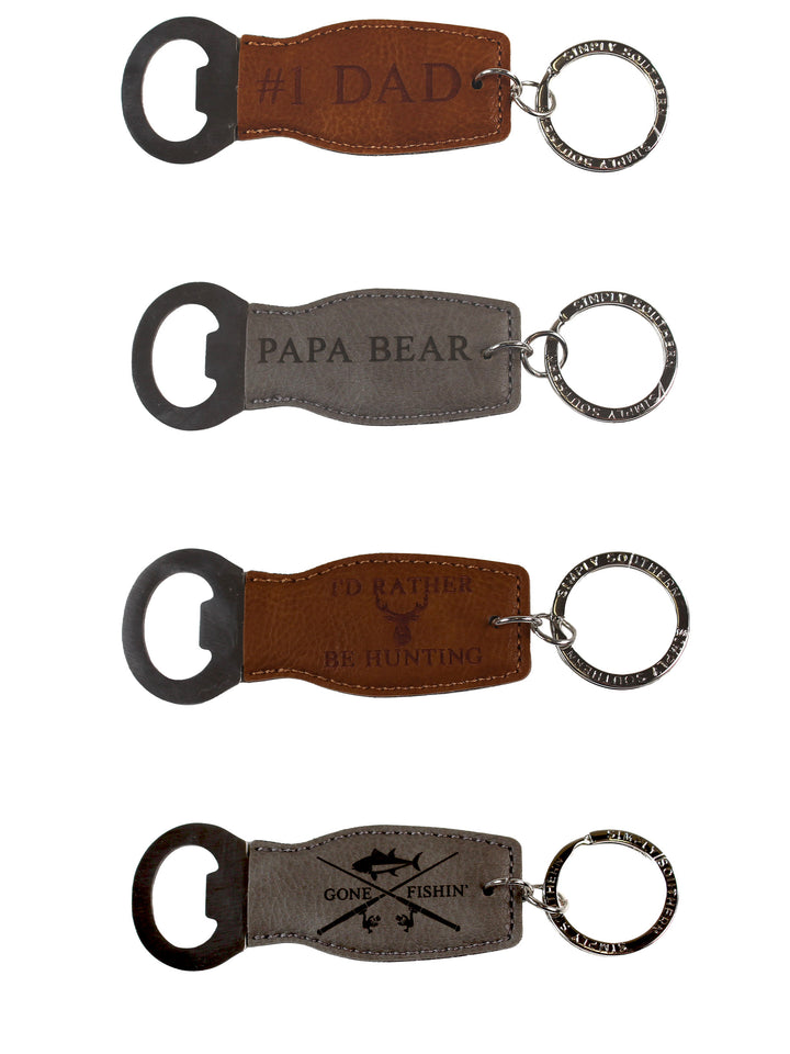 Leather Bottle Opener Keychain