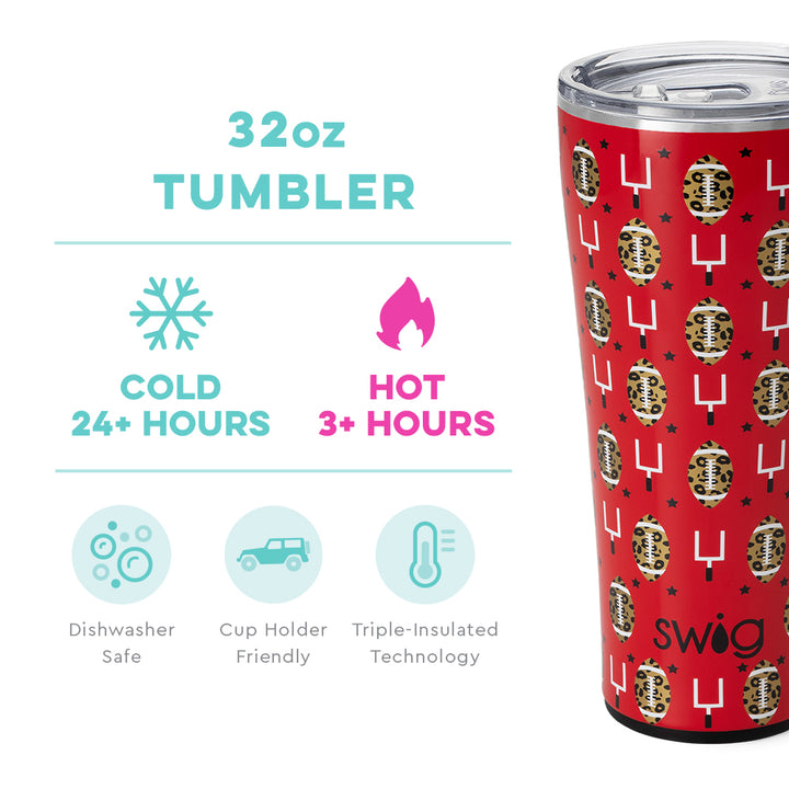 Touchdown Black + Red Tumbler (32oz)