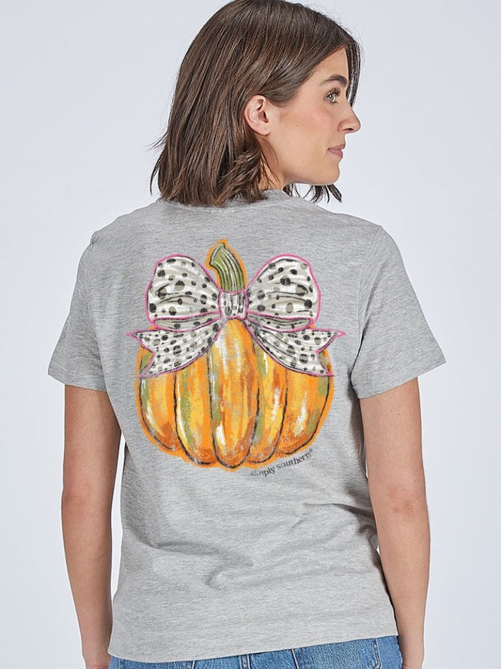 Bow Pumpkin Simply Southern T-shirt