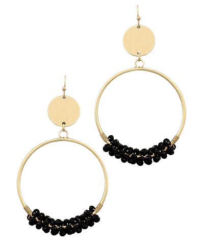 Brianna Beaded Earrings| Black