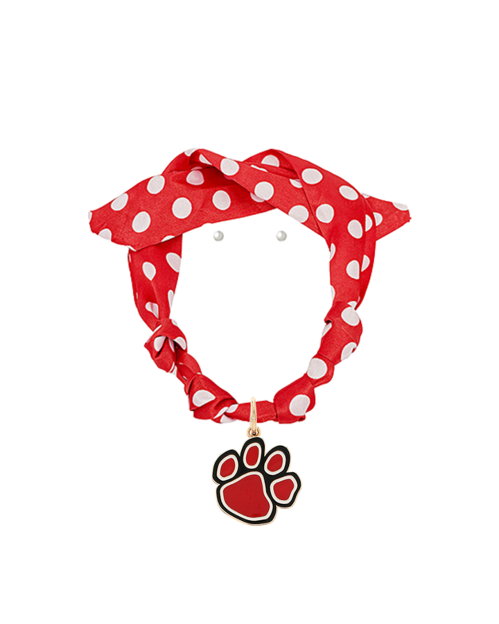 Polka Dot Paws Scarf Necklace