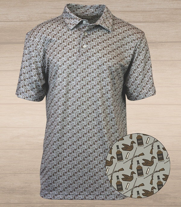 Wood Duck Whiskey Performance Polo - Grey