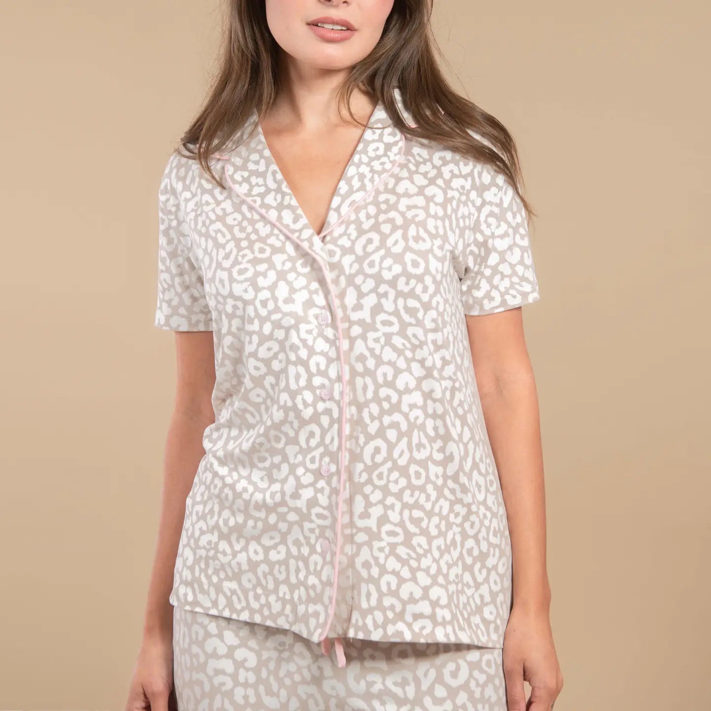 Lauren Taupe Leopard Pjs