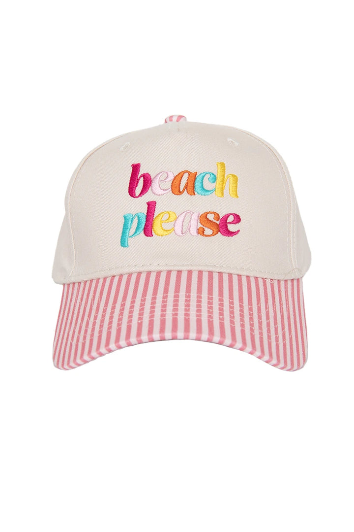 Beach Please Stripe Trucker Hat