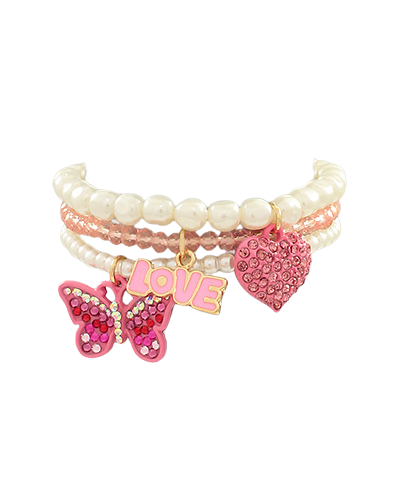 "Love" & Butterfly Charm Bracelet