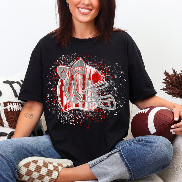 Red/Silver Brushstroke Football