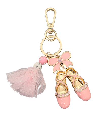 Pink Ballet Shoe Keychain