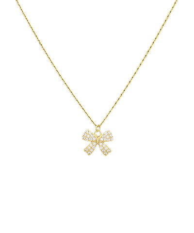 Aspen Pave Bow Necklace