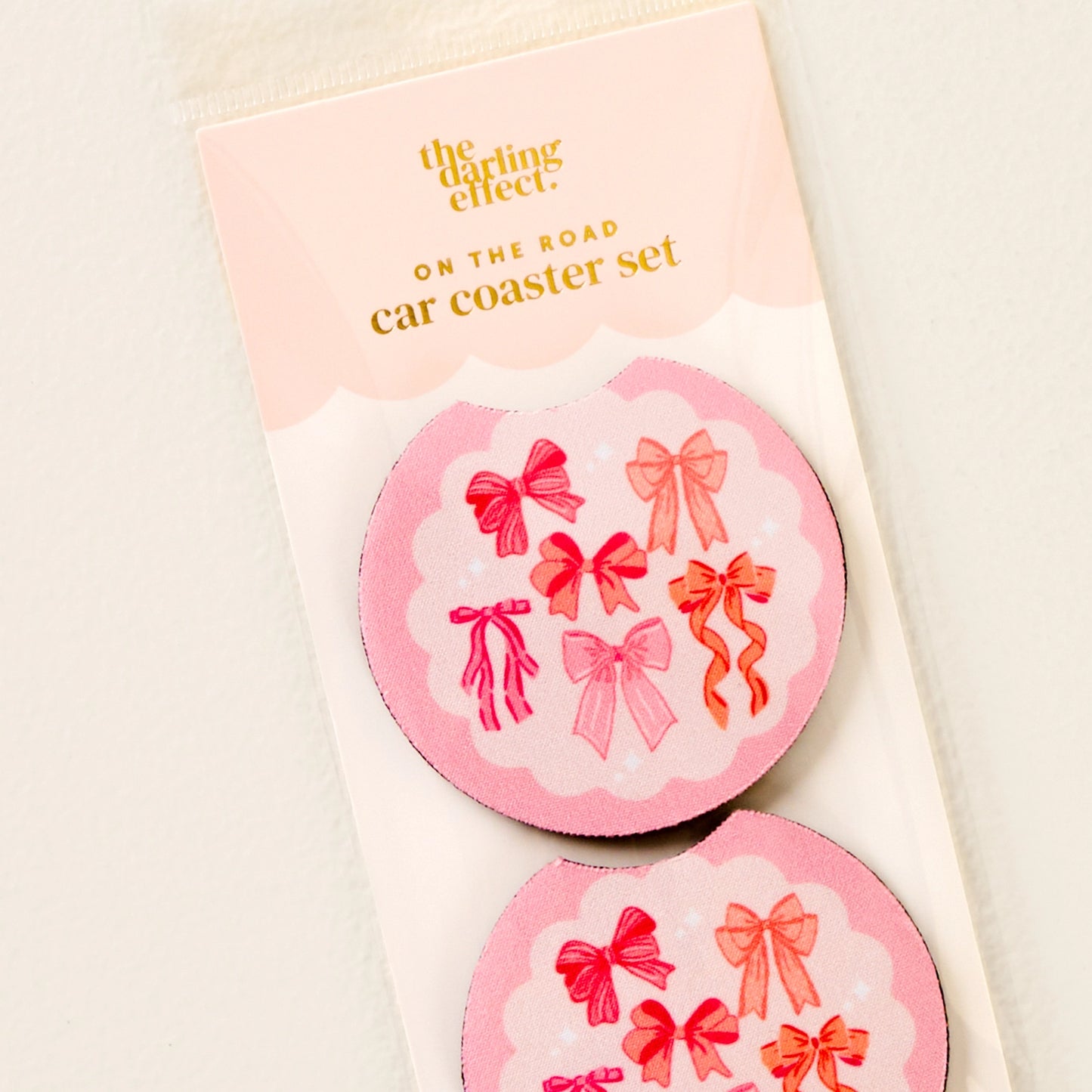Blushing Bows On the Road Car Coaster Set
