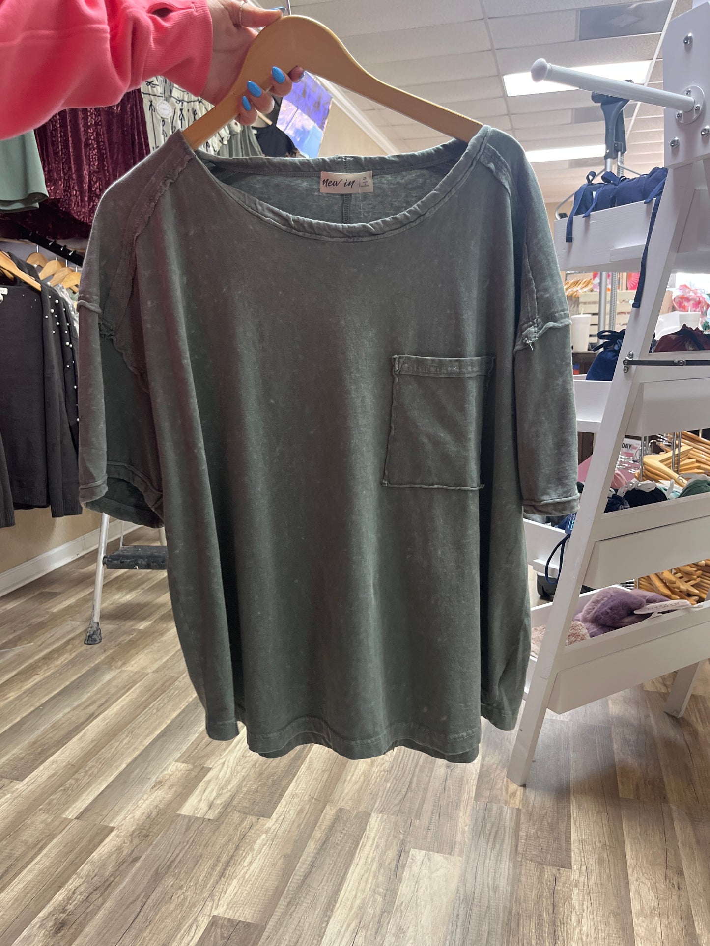 Something Subtle Top in Sage - Curvy