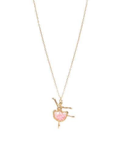 Glitter Ballerina Pendant Necklace- Kids