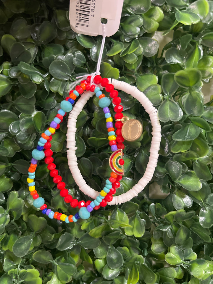 Kids Set of 3 Multi Rainbow Bracelet