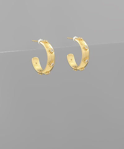 Pave Metal Hoops