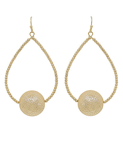 Gold Ball Teardrop Earrings