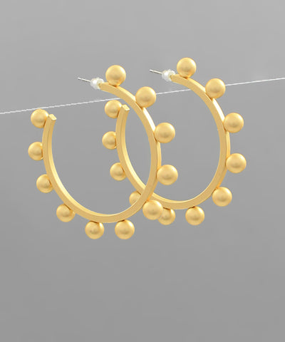 Gold Ball Open Hoops