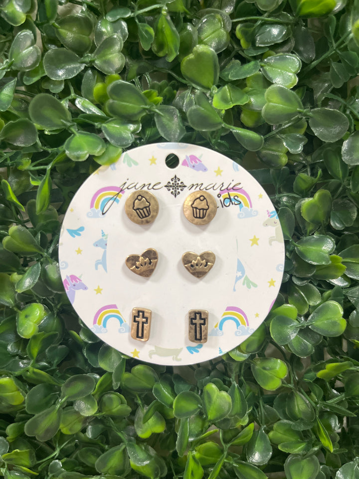 Little Girl Stud Earrings Set