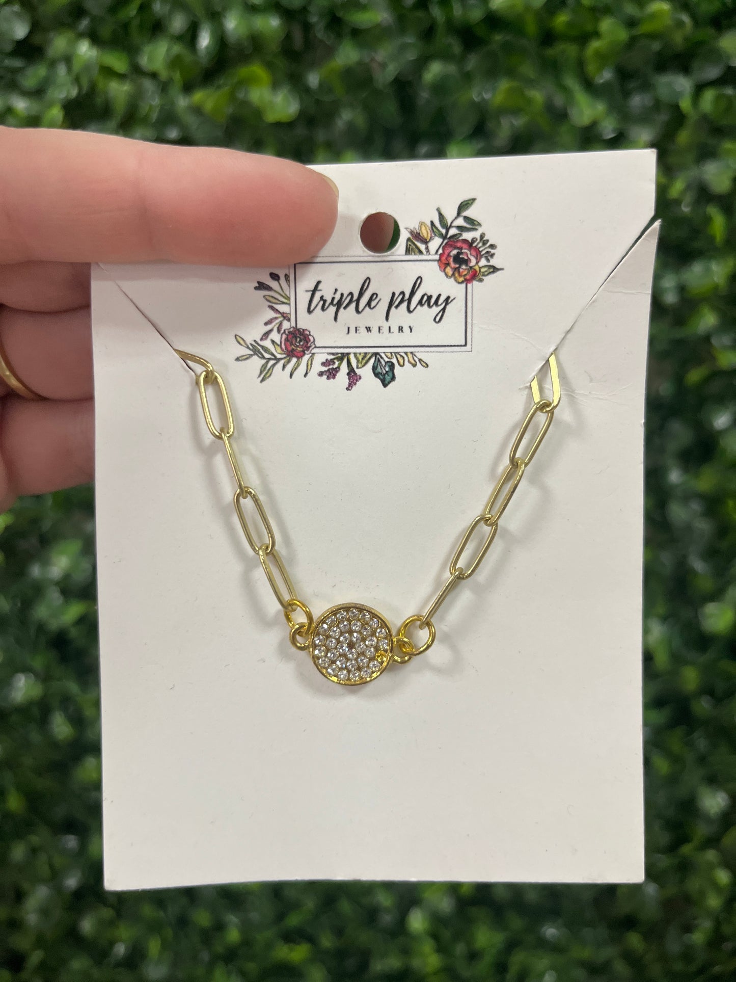 Gold Paper Clip Necklace